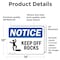 Signmission Keep Off Rocks Sign With Symbol, 14 in W x Rectangle, Vinyl Decal OS-2PACK-NS-D-1014-L-13828 - alternate 3